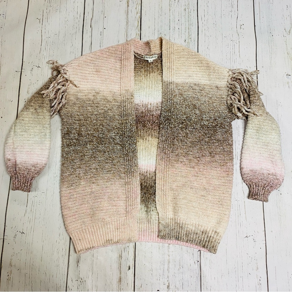 Frye & Co Open Front Fringe Cardigan